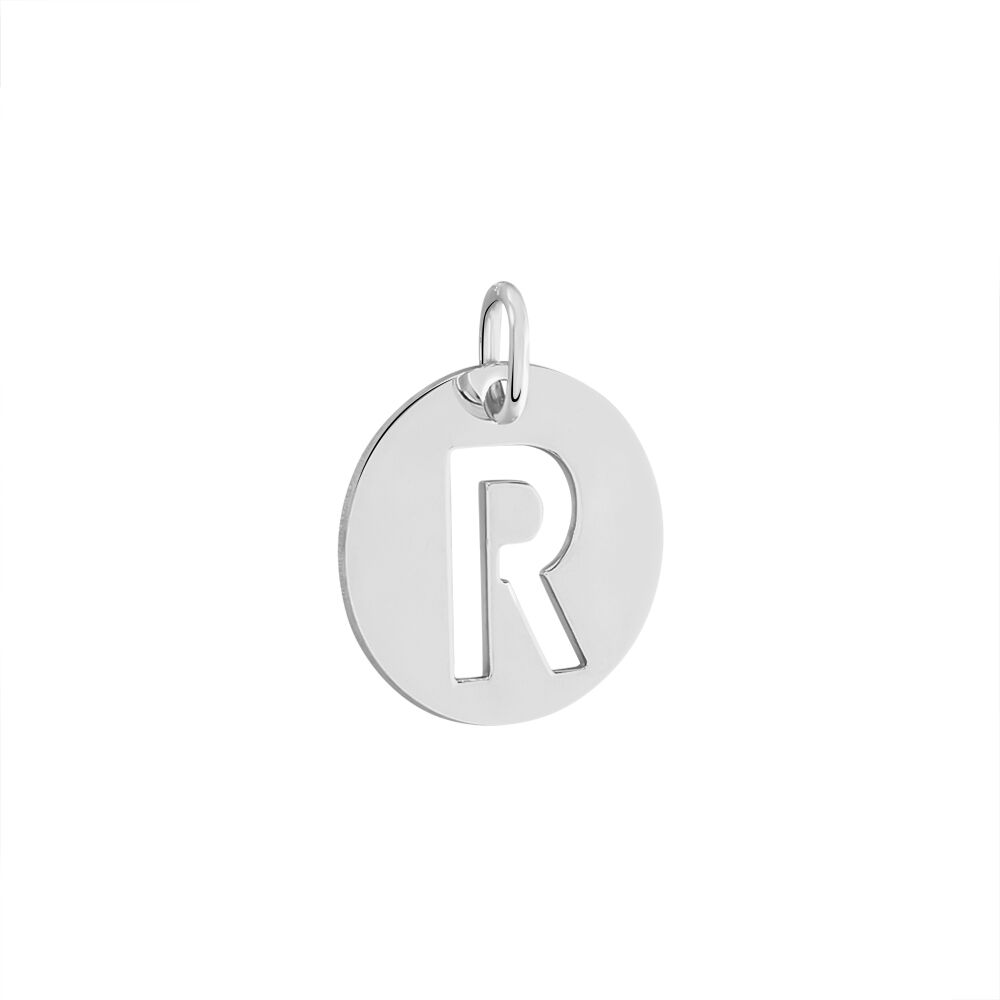 Pendentif Elio R Argent Blanc - Pendentifs Famille | Marc Orian