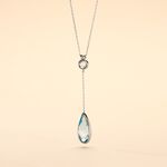 Collier Dennis Or Blanc Topaze - Colliers avec pierres Femme | Marc Orian