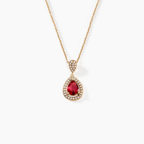 Collier Brigita Plaqué Or Pierre De Synthese Et Oxyde De Zirconium - Colliers avec pierres Femme | Marc Orian