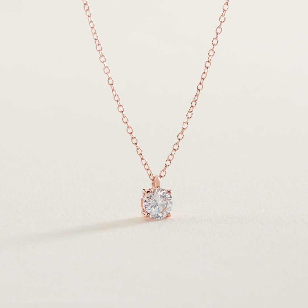 Collier Solitaire Argent Rose Lylwenn Oxyde De Zirconium - Colliers solitaires Femme | Marc Orian