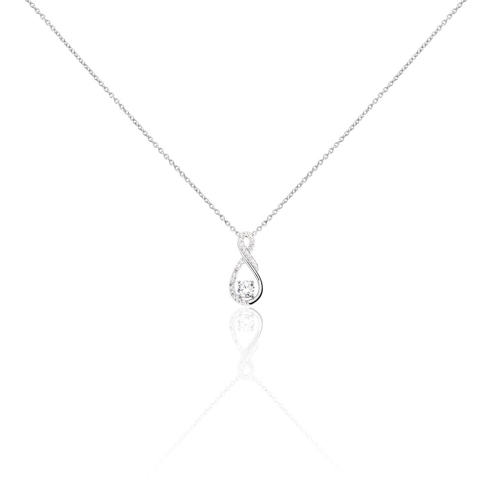 Collier Absa Argent Blanc Oxyde De Zirconium - Colliers avec pierres Femme | Marc Orian