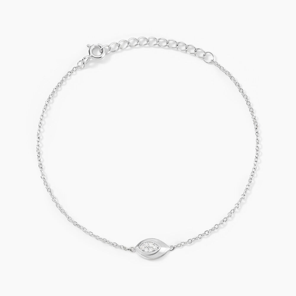 Bracelet Duchesse Argent Blanc Oxyde De Zirconium - Bracelets chaînes Femme | Marc Orian