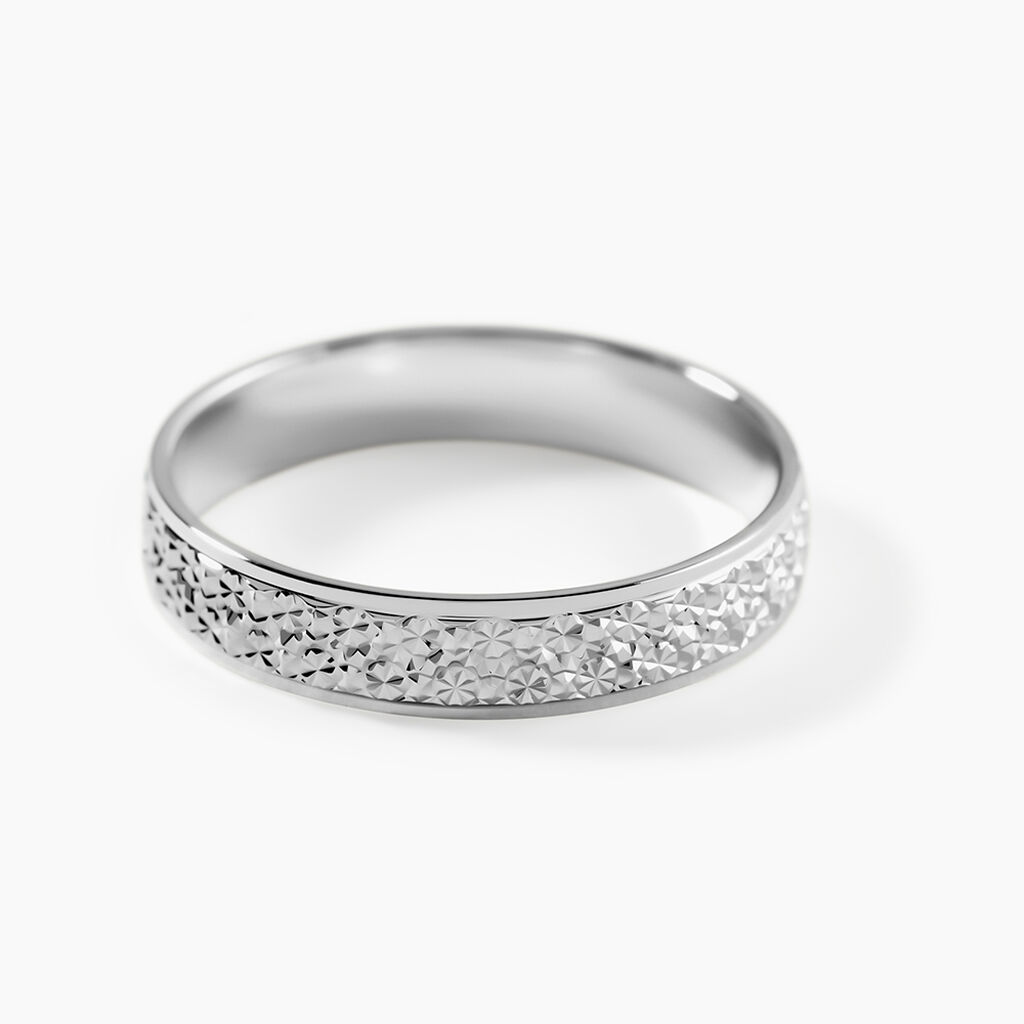 Alliance Herveva Ruban Plat Or Blanc - Alliances duo Unisex | Marc Orian