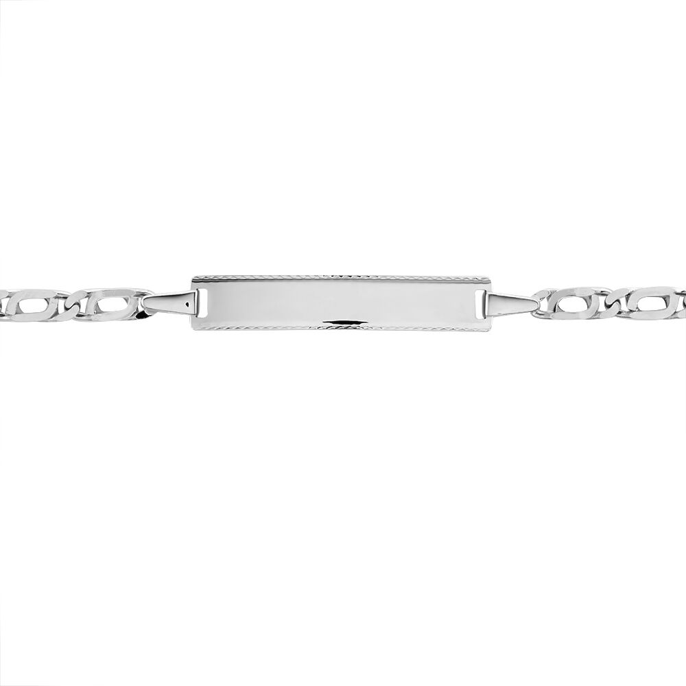 Bracelet Identité Fanelia Maille Marine Or Blanc - Gourmettes Enfant | Marc Orian