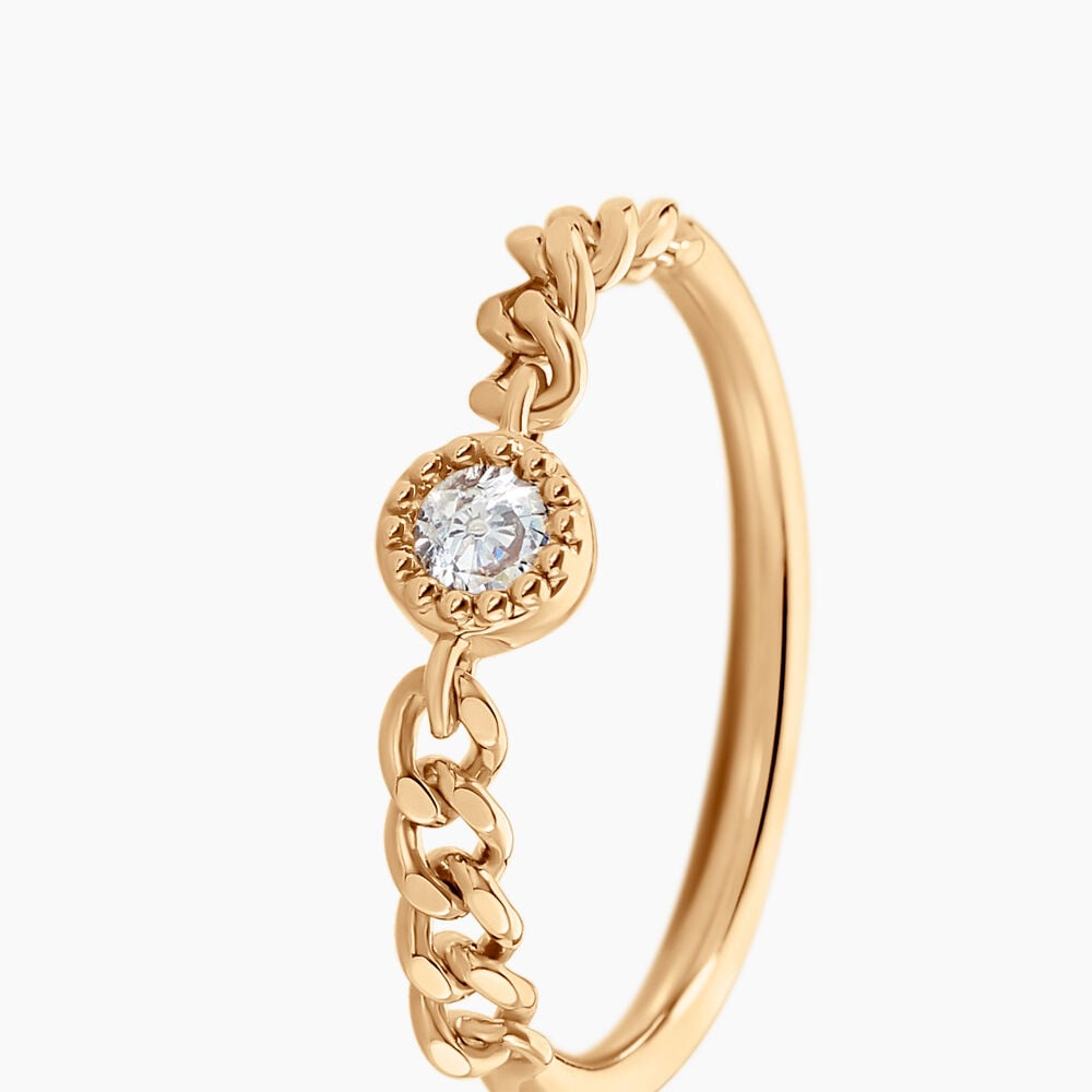 Bague Serenity Plaque Or Jaune Oxyde De Zirconium - Bagues avec pierre Femme | Marc Orian