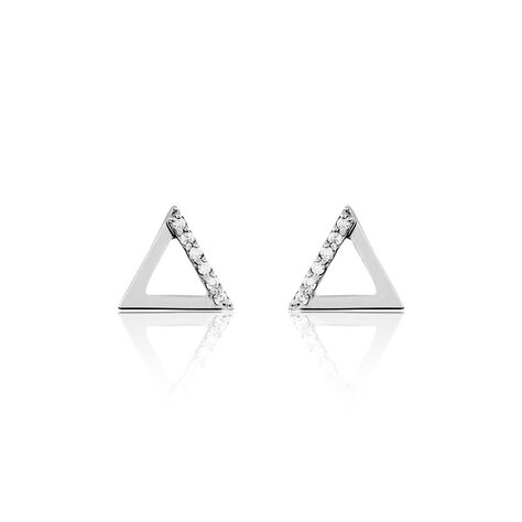 Boucles D'oreilles Puces Lorena Argent Blanc Oxyde De Zirconium - Puces Femme | Marc Orian