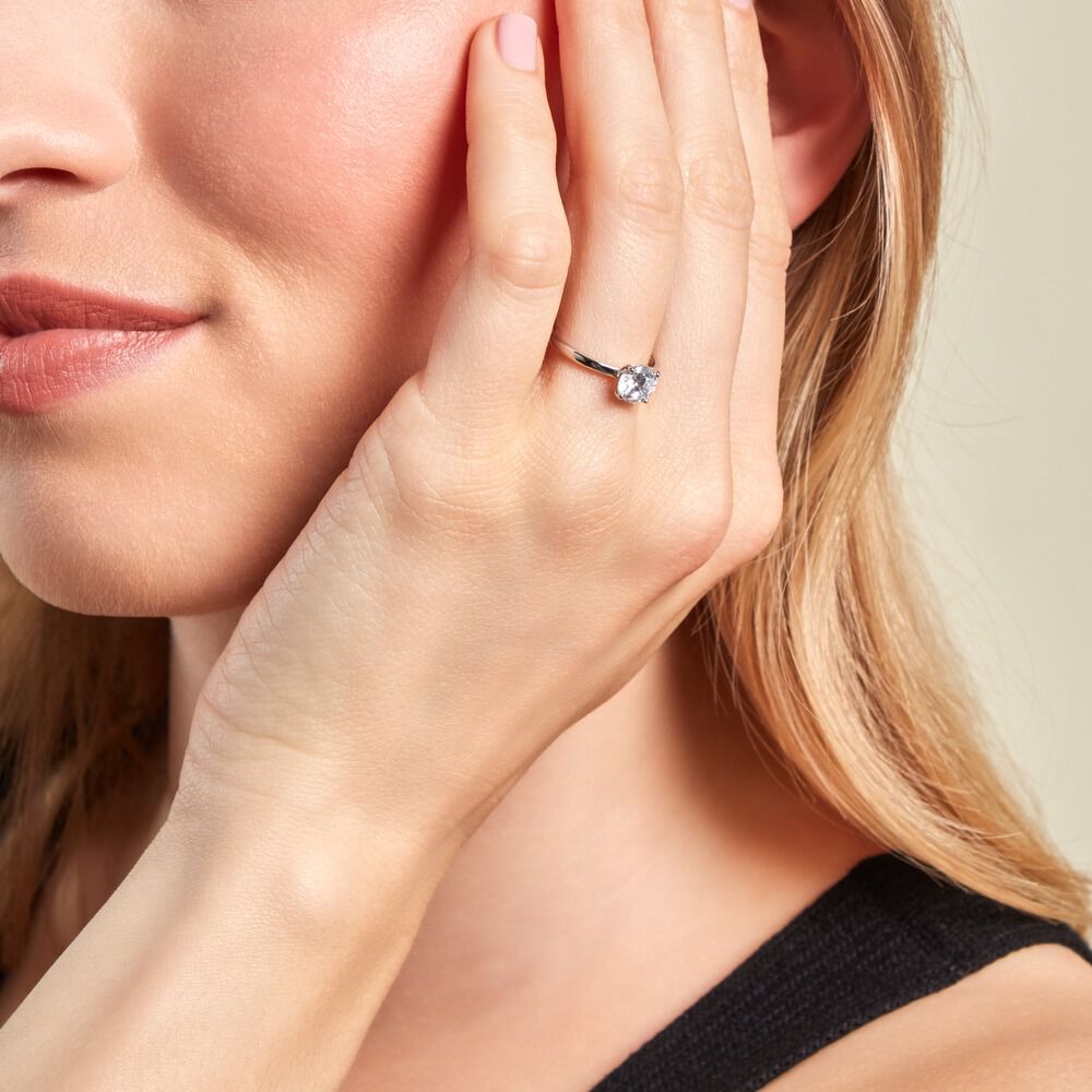 Bague Solitaire Stella Argent Blanc Oxyde De Zirconium - Solitaires Femme | Marc Orian
