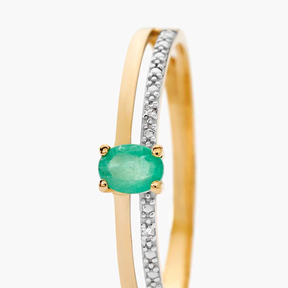 Bague Emeald Is The New Black Or Jaune Emeraude Diamant - Bagues vintage Femme | Marc Orian