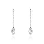 Boucles D'oreilles Pendantes Or Blanc Aatami Diamants - Pendantes Femme | Marc Orian