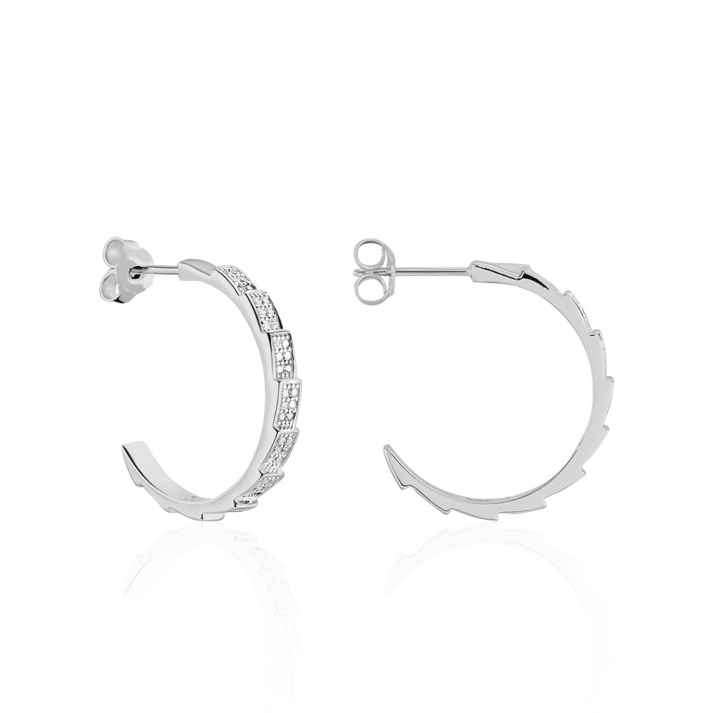 Cr&eacute;oles Nevada Rondes Argent Blanc Oxyde De Zirconium - Cr&eacute;oles Femme | Marc Orian