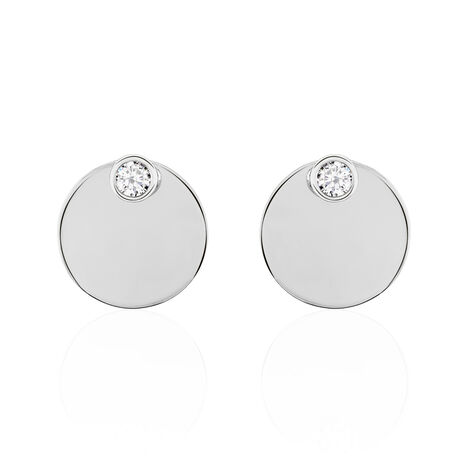 Bijoux D'oreilles Aleksandra Argent Blanc Oxyde De Zirconium - Piercings d'oreilles Femme | Marc Orian