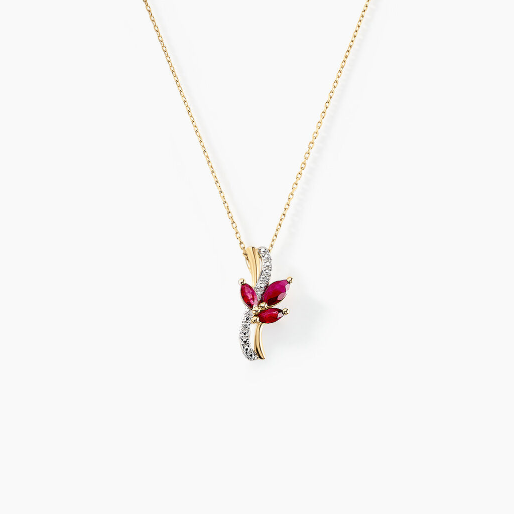 Collier Angie Or Jaune Rubis Diamant - Colliers avec pierres Femme | Marc Orian