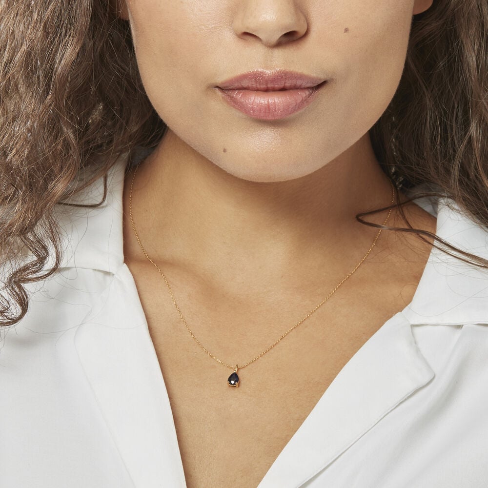 Collier Goutte Or Jaune Saphir - Colliers avec pierres Femme | Marc Orian
