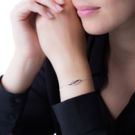 Bracelet Courbes Or Blanc Diamant - Bracelets chaînes Femme | Marc Orian