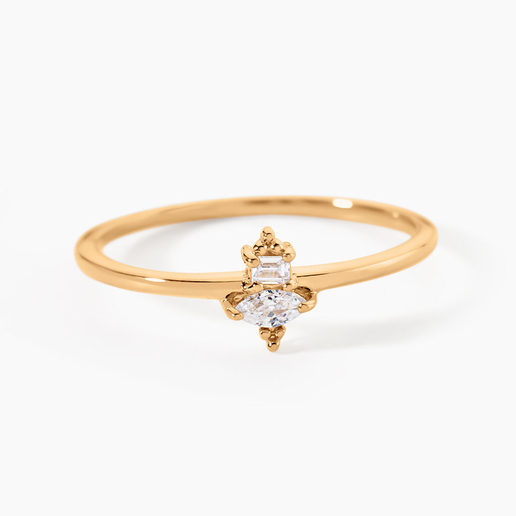 Bague &eacute;clat Perl&eacute; Plaqu&eacute; Or Oxyde De Zirconium - Bijoux fantaisie Femme | Marc Orian