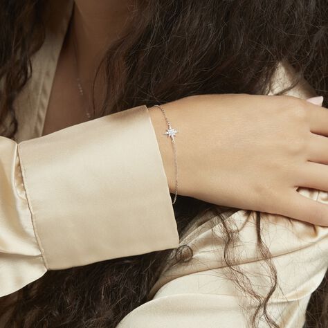 Bracelet Or Blanc Astrale Oxyde De Zirconium - Bracelets chaînes Femme | Marc Orian