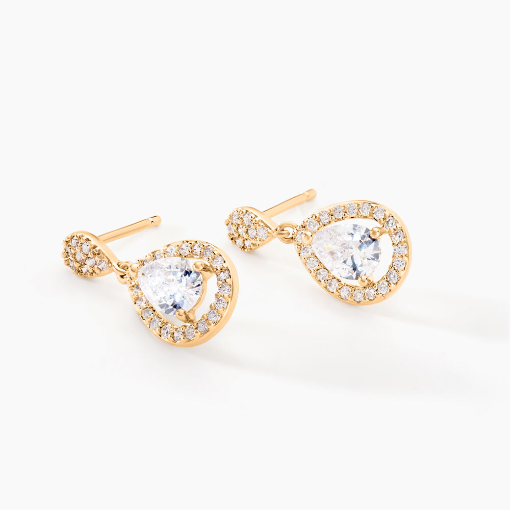 Boucles D'oreilles Pendantes Brigita Plaqu&eacute; Or Jaune Oxyde - Pendantes Femme | Marc Orian