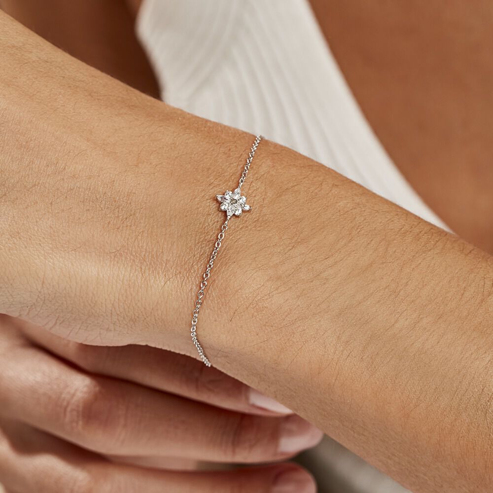 Bracelet Eclat Argent Blanc Oxyde De Zirconium - Bracelets chaînes Femme | Marc Orian