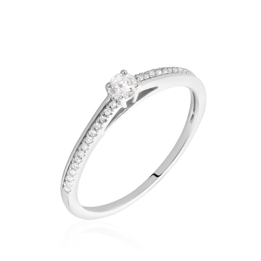 Bague Solitaire Alexandra Or Blanc Diamant - Parures de mariage Femme | Marc Orian