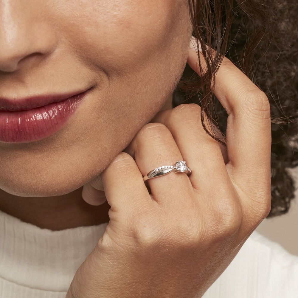 Bague Solitaire Doralicia Argent Blanc Oxyde De Zirconium - Solitaires Femme | Marc Orian