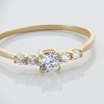 Bague Solitaire Accompagn&eacute; Or Jaune Antonette Oxyde De Zirconium - Solitaires Femme | Marc Orian