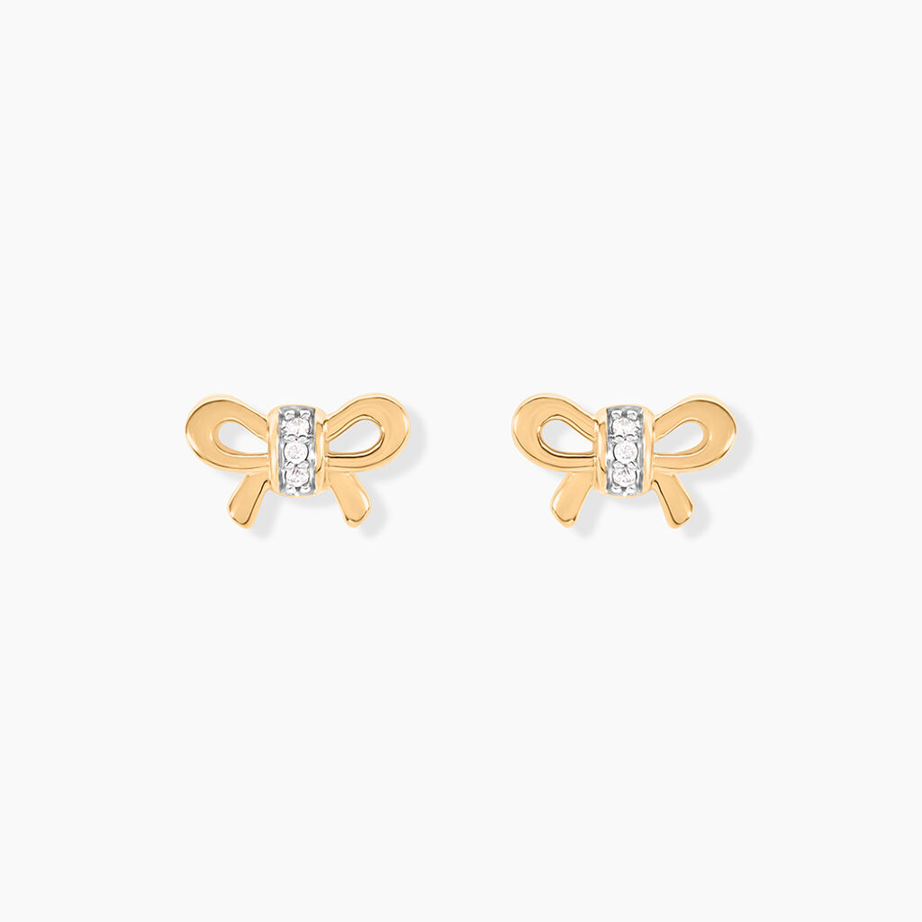 Boucles D'oreilles Puces Hisae Plaqué Or Jaune Oxyde De Zirconium - Nouveautés Femme | Marc Orian