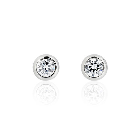 Boucles D'oreilles Puces Talya Argent Blanc Oxyde De Zirconium - Puces Femme | Marc Orian