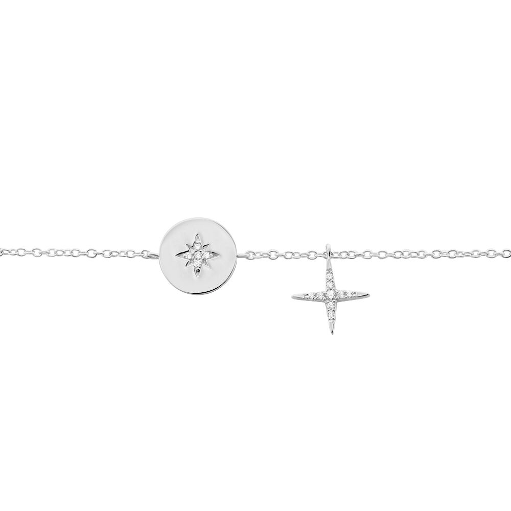 Bracelet Pluton Argent Blanc Oxyde De Zirconium - Bracelets Medailles Femme | Marc Orian