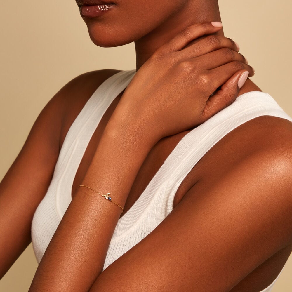 Bracelet Bendt Or Jaune Saphir Diamant - Bracelets cha&icirc;nes Femme | Marc Orian