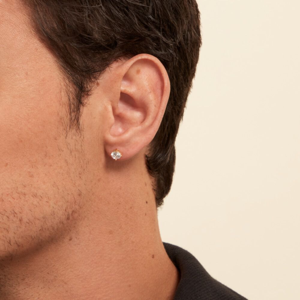 Boucle D'oreille Puce Unitaire Adam Plaqué Or Doré Oxyde - Puces Homme | Marc Orian