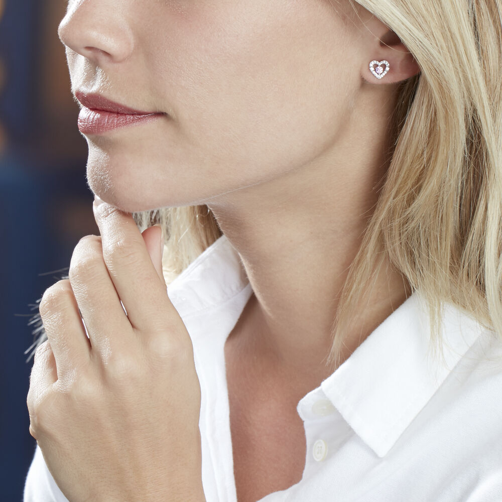 Boucles D'oreilles Puces Carren Argent Blanc Oxyde De Zirconium - Puces Femme | Marc Orian