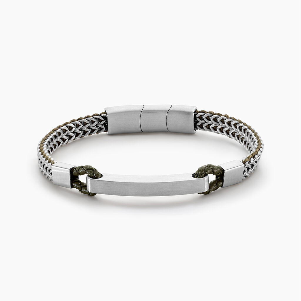 Bracelet Jourdan Donovan Acier Argent&eacute; - Bracelets cuir Homme | Marc Orian