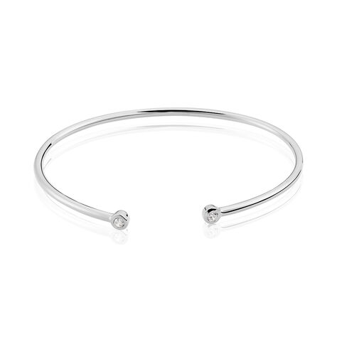 Bracelet Jonc Regine Argent Blanc Oxyde De Zirconium - Bracelets joncs Femme | Marc Orian