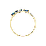 Bague Navette Or Jaune Saphir Diamant - Bagues vintage Femme | Marc Orian