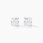 Boucles D'oreilles Puces Doreen Carre Or Blanc Oxyde De Zirconium - Puces Femme | Marc Orian