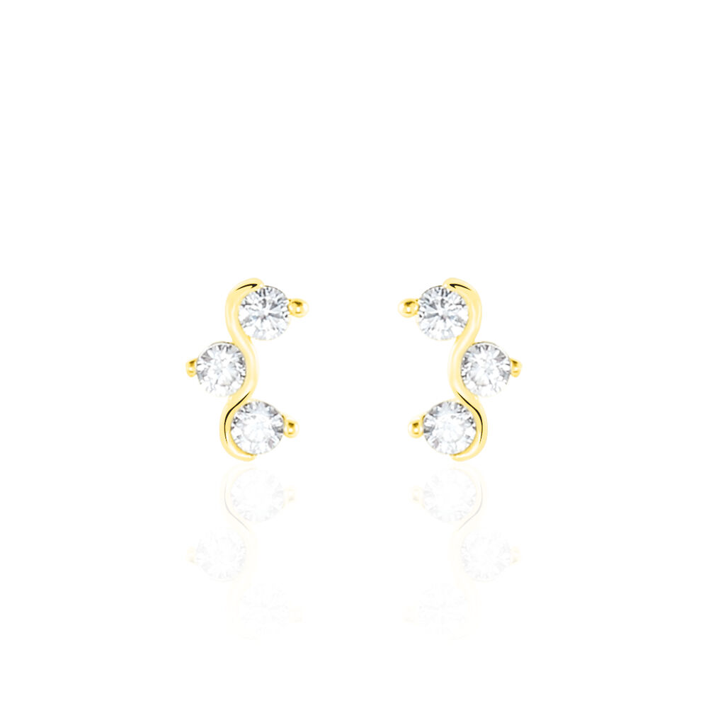 Boucles D'oreilles Puces Mureille Or Jaune Oxyde De Zirconium - Puces Femme | Marc Orian