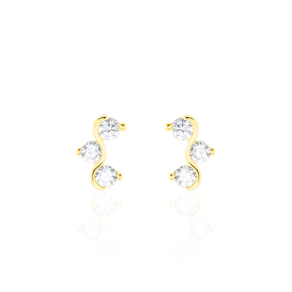 Boucles D'oreilles Puces Mureille Or Jaune Oxyde De Zirconium - Puces Femme | Marc Orian