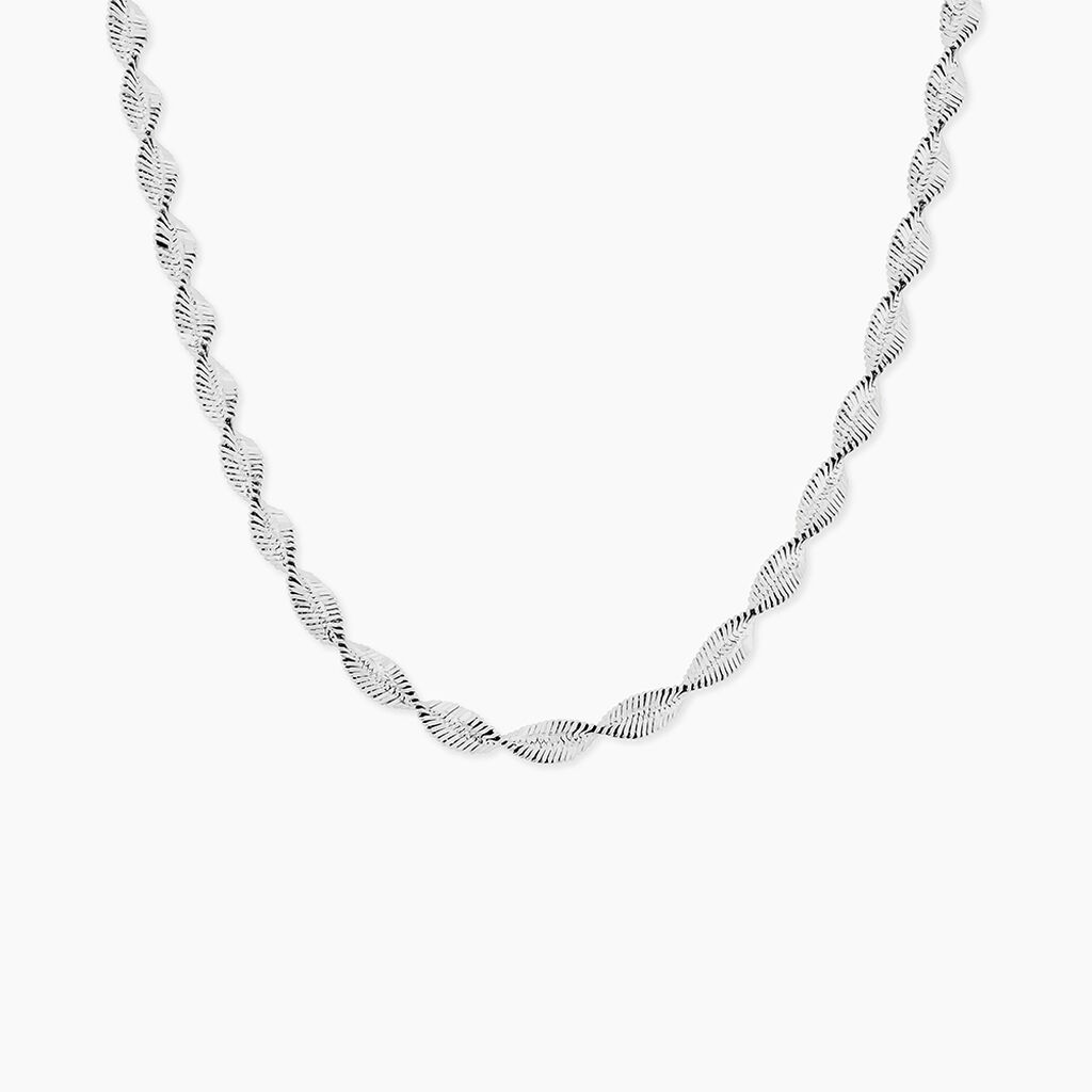 Collier Ciana Torsade Diamante Argent Blanc - Colliers fantaisie Femme | Marc Orian