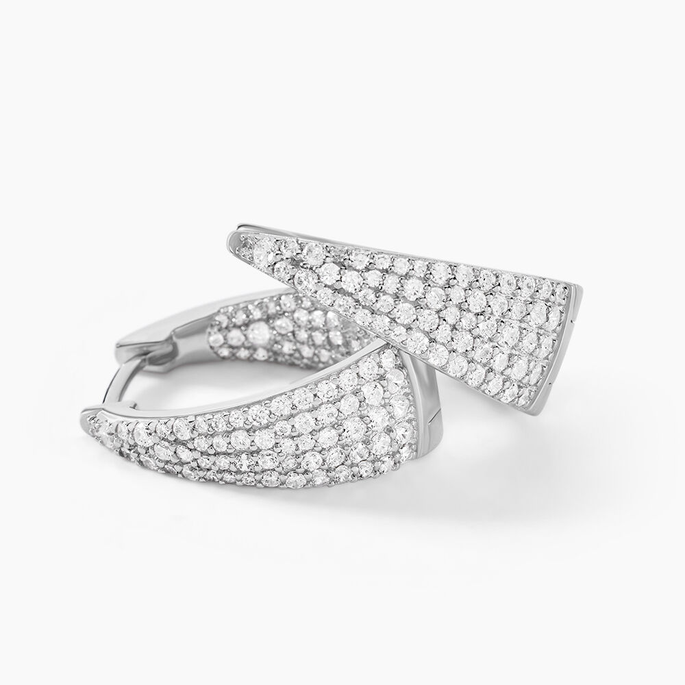 Créoles Soazig Argent Blanc Oxyde De Zirconium - Créoles Femme | Marc Orian
