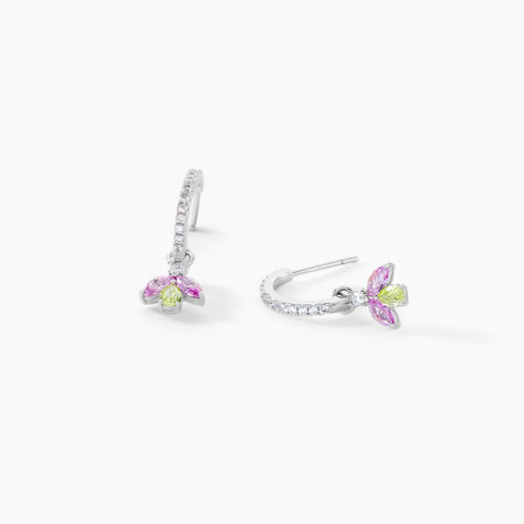 Créoles  Evasion Argent Blanc Pierre De Synthese Oxyde De Zirconium - Créoles Femme | Marc Orian