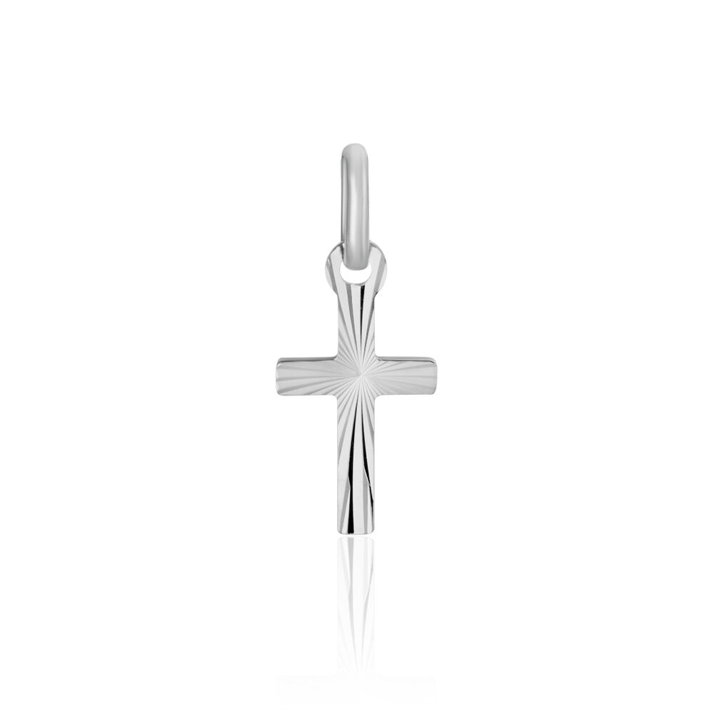 Pendentif Bathilde Croix Striee Or Blanc - Pendentifs Famille | Marc Orian
