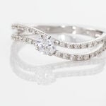 Bague Vrille Double Or Blanc Oxyde De Zirconium - Solitaires Femme | Marc Orian