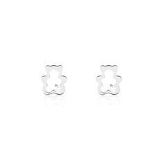 Boucles D'oreilles Puces Baptista Ours Or Blanc Oxydes - Clous d'oreilles Enfant | Marc Orian