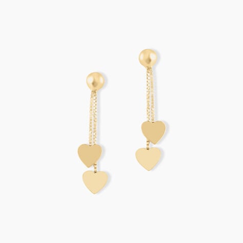 Boucles D'oreilles Pendantes Ervins Pendantes Coeurs Or Jaune - Pendantes Femme | Marc Orian