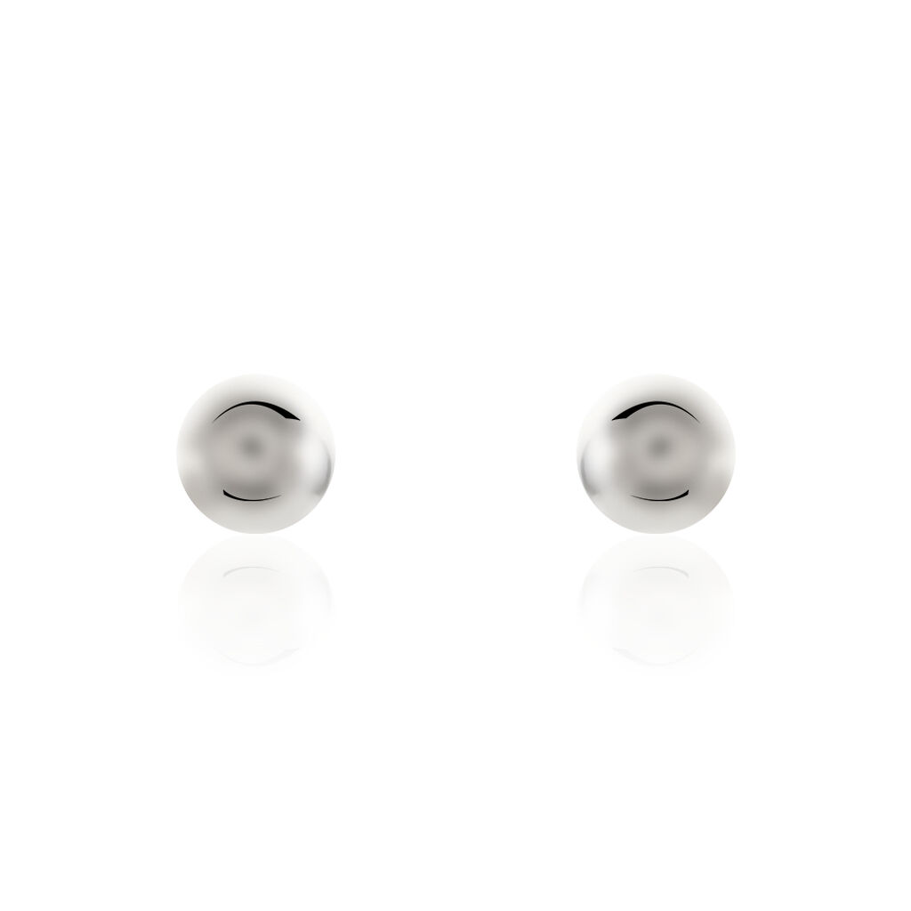 Boucles D'oreilles Puces Fidelia Boule Or Blanc - Puces Femme | Marc Orian