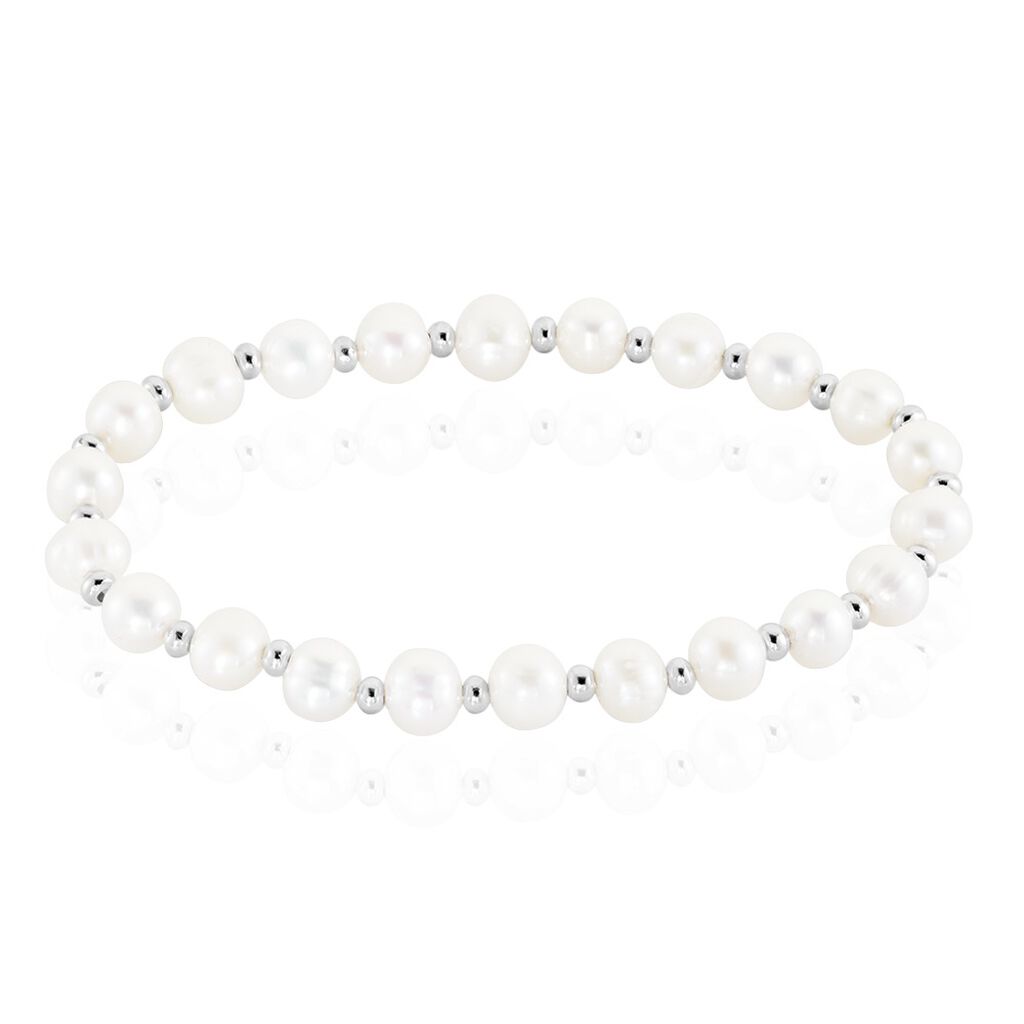 Bracelet en acier inoxydable pour femmes bracelet de perles dargent,  bracelet de perles en acier inoxydable, bracelet perlé dargent sans  ternissement, bracelet extensible -  France