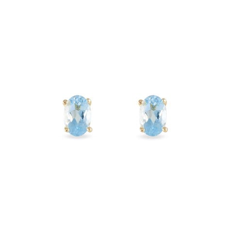 Boucles D'oreilles Puces Elea Serti Griffe Or Jaune Topaze - Puces Femme | Marc Orian