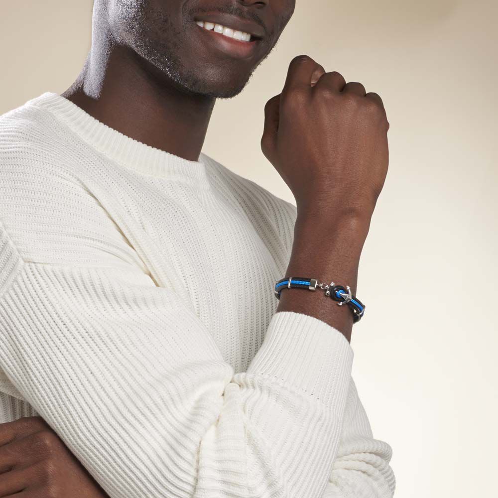 Bracelet Acier Blanc Penda - Bracelets cuir Homme | Marc Orian