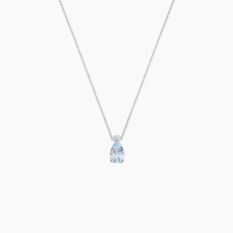 Collier Yrene Or Blanc Topaze - Colliers avec pierres Femme | Marc Orian