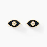 Boucles D'oreilles Puces Matiasma Or Jaune Onyx Diamant - Puces Femme | Marc Orian